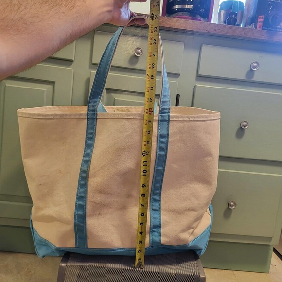 VTG LL Bean Boat And Tote & Sky Baby Light Blue XL Canvas Bag USA RARE - Picture 8 of 12